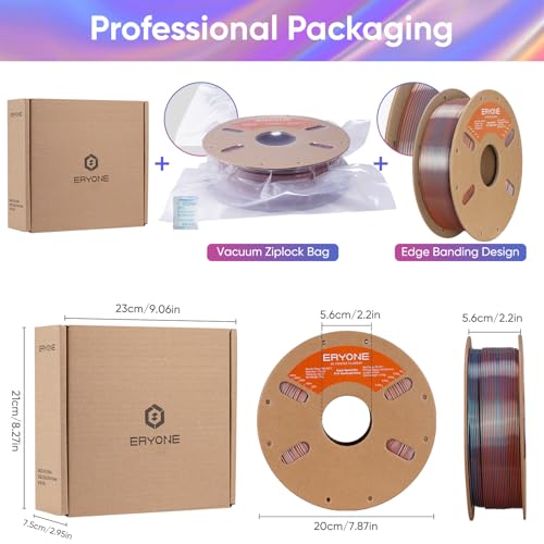Image of ERYONE Silk Filament PLA+ 1.75mm Shiny 3D Printer Filament, Multicolor PLA 4 in 1, 1kg (2.2LBS) /Spool, HS Silk Quadruple Color Emerald Athene (Carbon Gray & Rose Gold & Emerald Green & Wine Red)