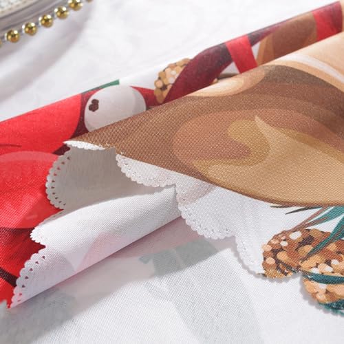 auons Rectangular Christmas Tablecloth 60x120 Inch, Christmas Decoration Tablecloth, Waterproof Washable Xmas Table Cloth - Image 3