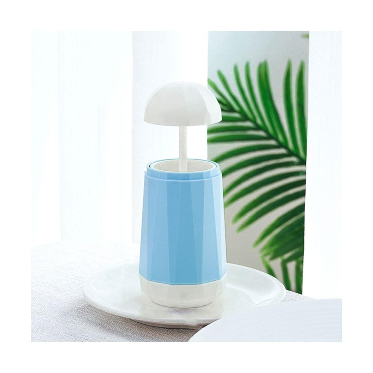Wdwdw Blue Toothpicks Dispenser Toothpick Box Fashion Automatic Holder Plastic Desktop Press Type