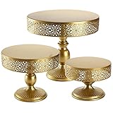Peohud 3 Pack Metal Cake Stand, Round Dessert Holder, Cupcake Pastry Candy Display for Wedding,...