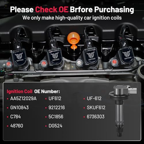 Image of BDFHYK Ignition Coil Packs Compatible with Ford 2010-2012 Flex, 2010-2012 Taurus; Compatible with Lincoln 2010-2012 MKS, 2010-2012 MKT 3.5L V6,Coil for UF612 UF-612 GN10843 Set of 6