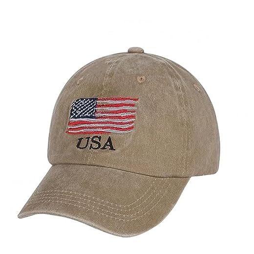 Generico Cappello da Baseball Bandiera Americana Unisex USA Flag Army Beige 5 Generico Cappello da Baseball Bandiera Americana Unisex USA Flag Army Beige