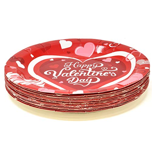 Valentines Day Party Supplies Tableware Set 24 9" Plates 24 7" Plate 24 9 Oz Cup 50 Lunch Napkins For Valentine's Holiday Heart Love Adult Teens Kids Parties Disposable Paper Goods Dinnerware Decor #TOP1