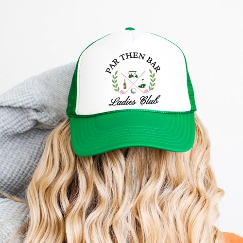 Image of Par Then Bar Ladies Club Funny Golfer Women's Classic 5 Panel Mesh Snap Back Trucker Hat