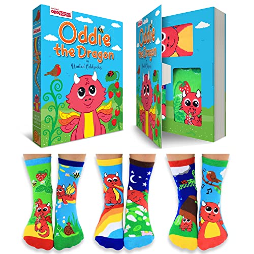 United Oddsocks Oddie The Dragon : chaussettes rigolotes pour l'école