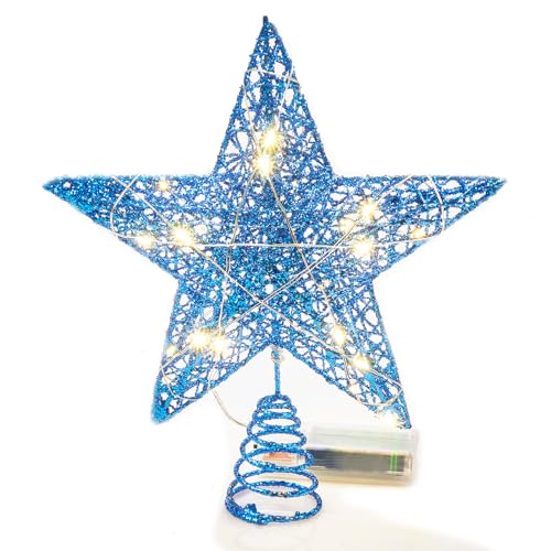 Decoración para árbol de Navidad Emo2peak de hierro azul con 20 luces LED 2