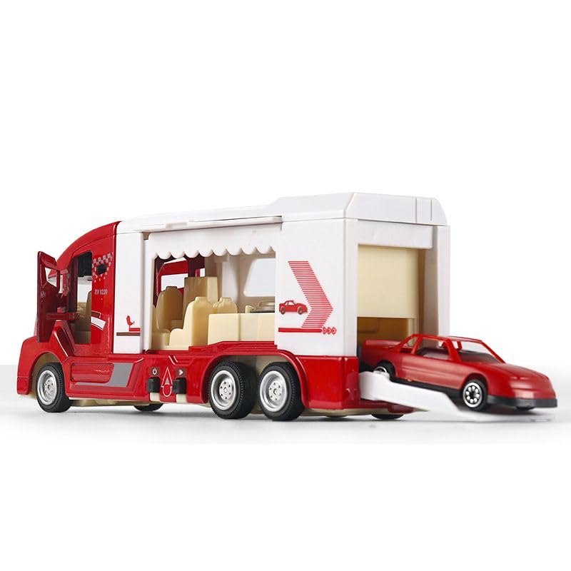 Shivaaro Toy Car Transporter Truck with Mini Car - Multicolor Diecast Vehicle Playset for Kids