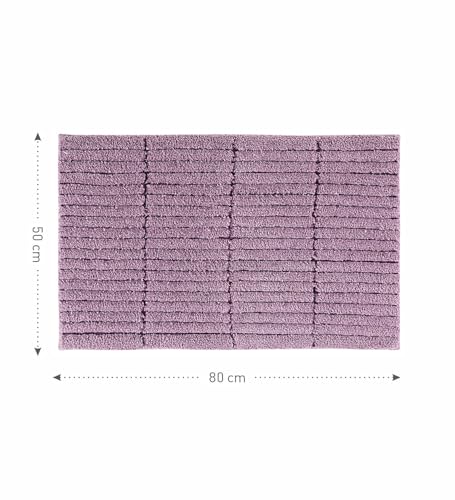 Image of Obsessions Soft & Plush Bath Mat | Quick Dry, Stain & Skid Resistant | Luxuriously Soft, Long Lasting Color | TPR Latex Backing, Size 50x80 cm, Onion Pink & Plum