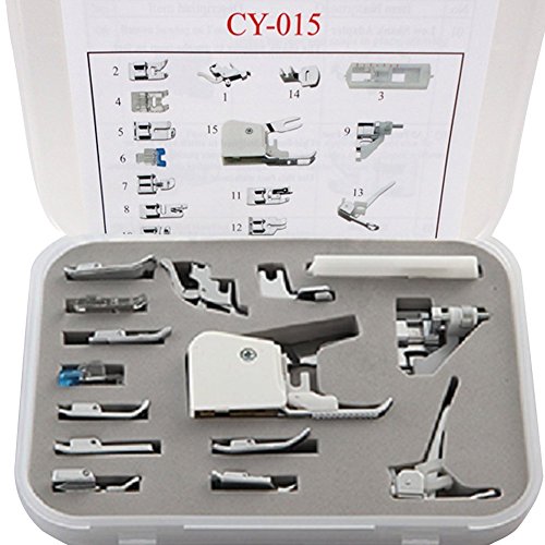 image for Coolbuy112 15 pcs Sewing Machine Presser/Walking Feet Kit - Suitable w