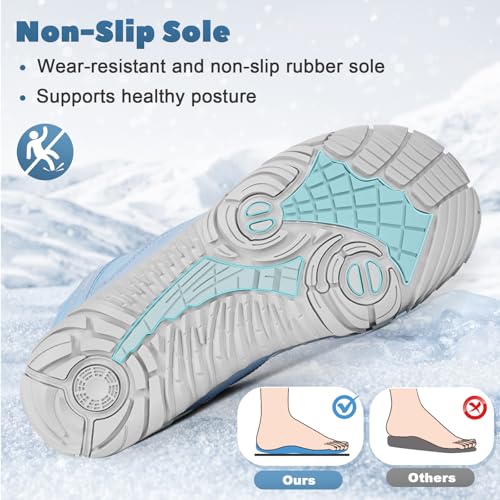 Image of Hike Winter Footwear Barefoot Boots Mens Womens, Waterproof Winter Snow Boots, Warm Ankle Booties, Wide Toe Barefoot Hiking Boots, Non-Slip Zero Drop Sole Hike Shoes for Hiking Walking Outdoor