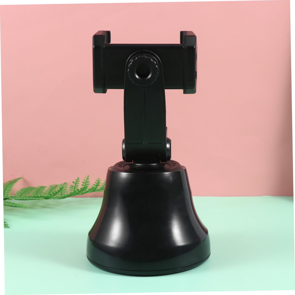HOMSFOU Supporto per Telefono Smart Phone Stand 360° Nero Plastico | Riconoscimento Facciale, ai Composition e Consumo Ultra-basso, Confezione da 3 Pezzi