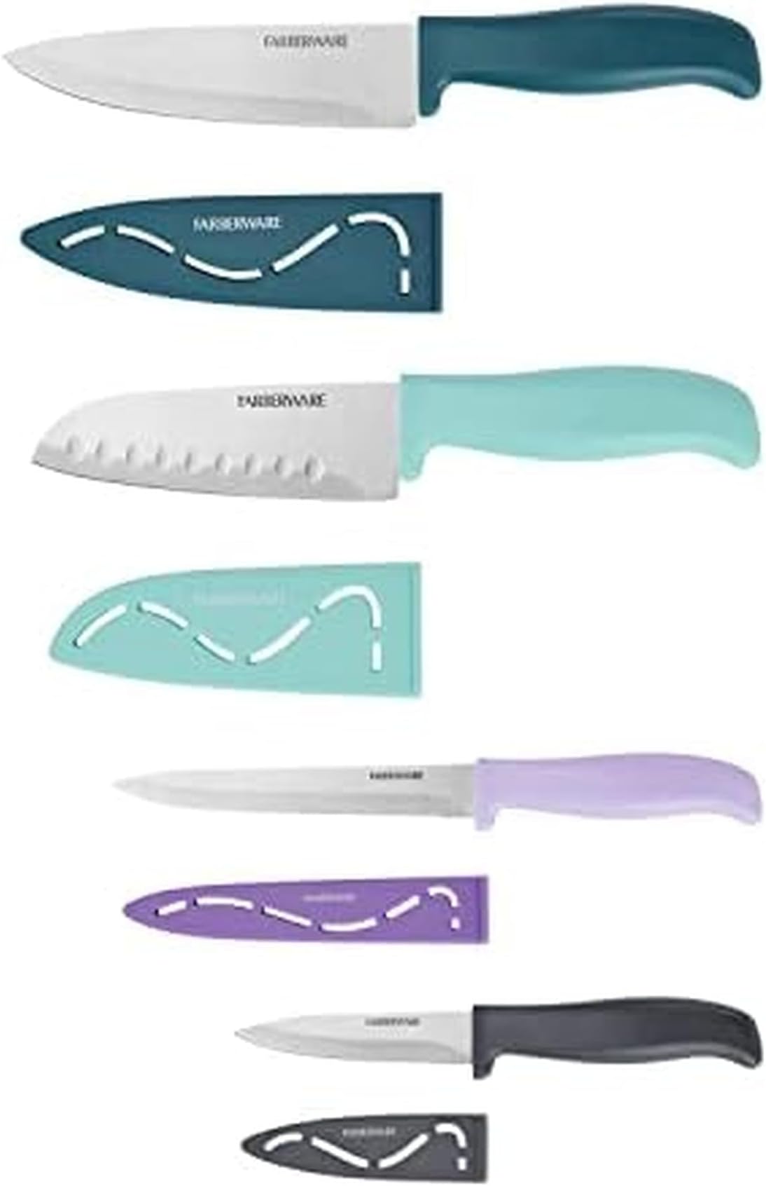Chef Knife Set, 4 Piece, Multicolored
