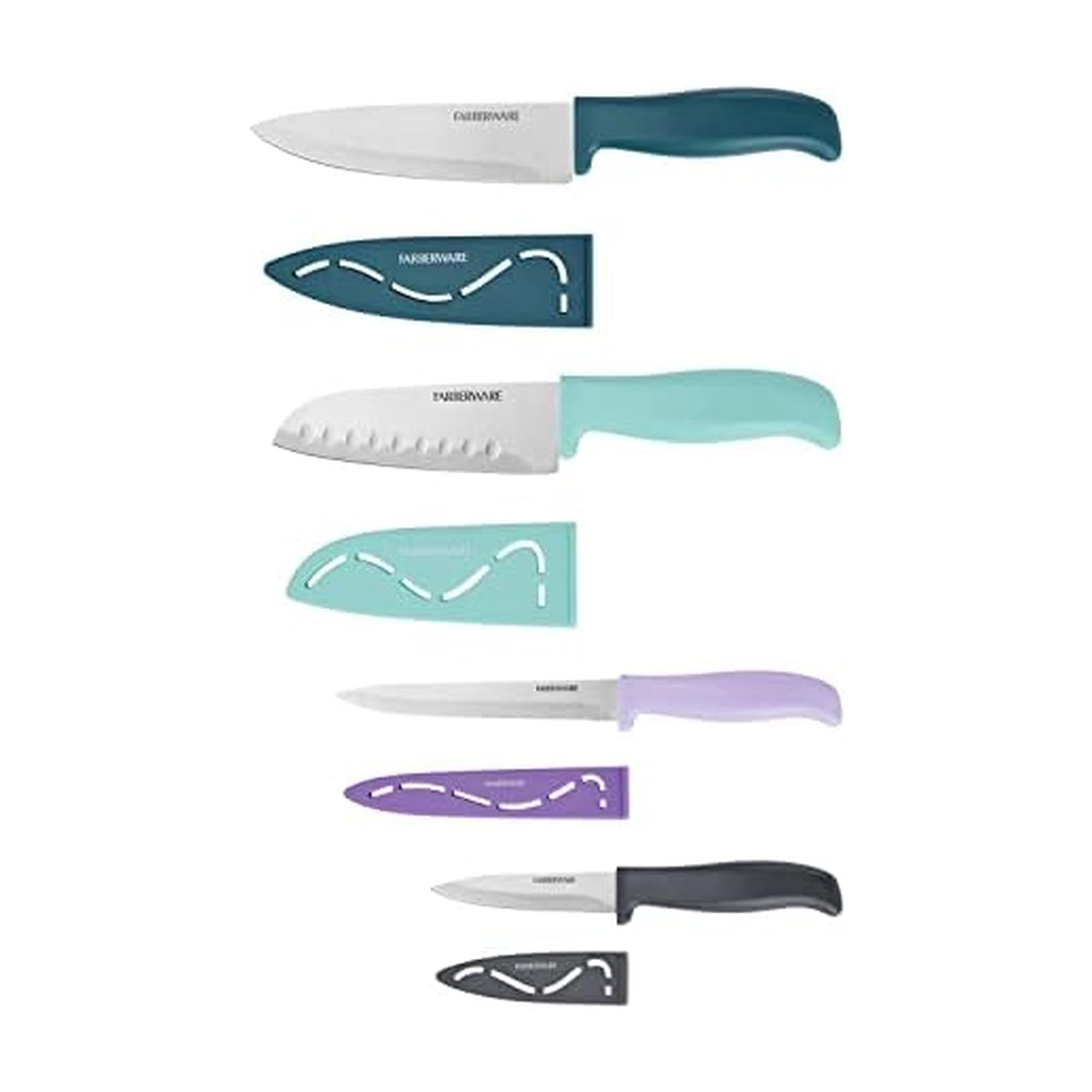 Chef Knife Set, 4 Piece, Multicolored