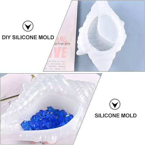 Miniatura 7 de NOLITOY Bandeja de silicona en forma de caracola, fundición de resina epoxi para hacer bandeja de joyas, almacenamiento de platos, decoración del