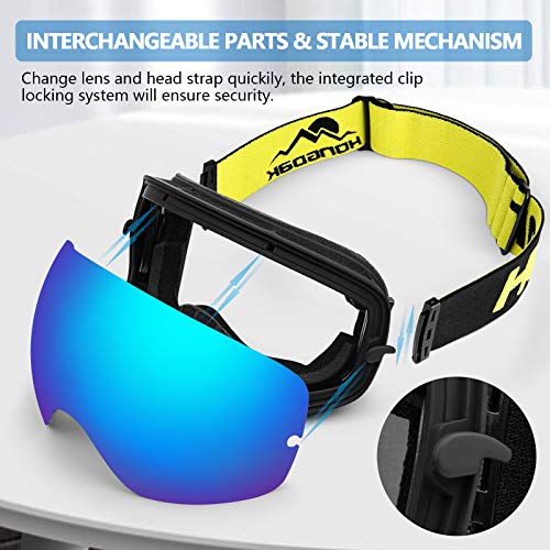 HONGDAK Ski Goggles Snow Snowboard Snowmobile Men Women Youth Kids Anti Fog Winter Sports Snowboarding Skiing Goggles
