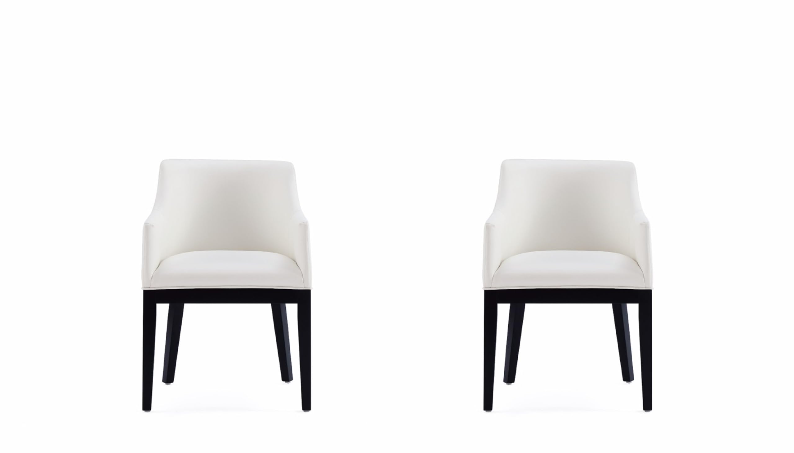 Manhattan Comfort Gansevoort Modern Faux Leather Dining Chair with Arms, Leatherette Upholstery on Solid Beech Wood Frame, Accent Furniture for