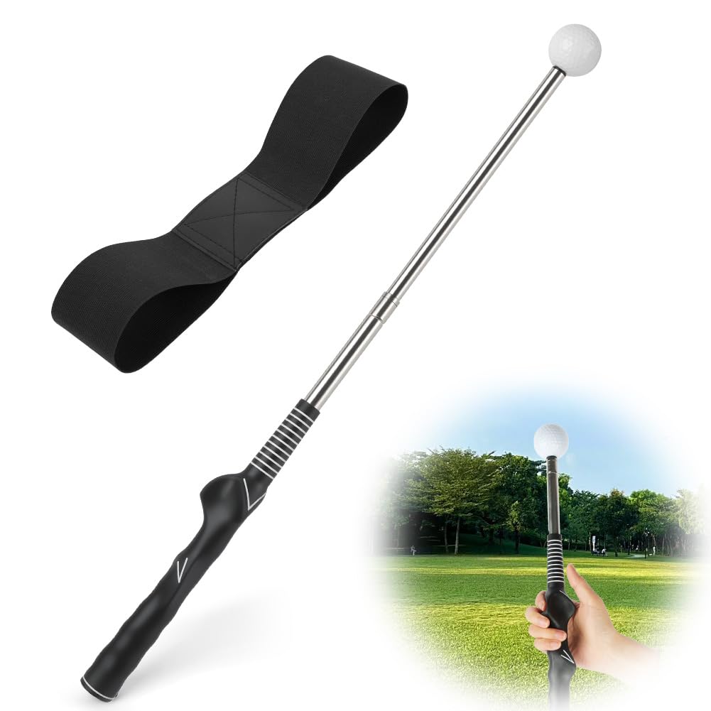 flintronic Attrezzo Retrattile per Allenamento Swing da Golf, Ausili per L'Allenamento del Golf, Rimbalzo Automatico Putter, Portatile Accessori da Golfs, Ideale per Principianti e Formazione