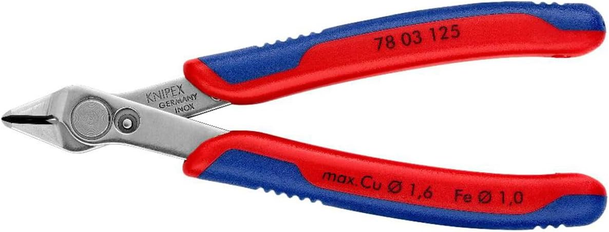 KNIPEX Tools - Electronics Super Knips, INOX Steel, Multi-Component (7803125), 5-Inch