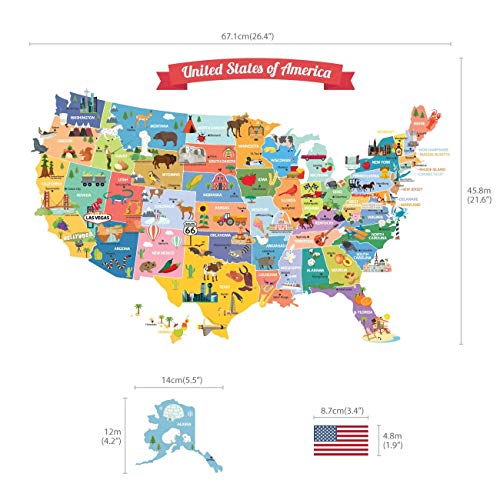 Decowall Sg-1906 Usa Map Kids Wall Stickers Wall Decals Peel And Stick Removable Wall Stickers For Kids Nursery Bedroom Living Room Décor #TOP2
