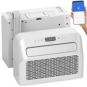 Sichler Haushaltsgeräte Klimaanlage Wohnwagen: Mobile Split-Klimaanlage, Entfeuchterfunktion, WLAN & App, 5.000 BTU/h (Wohnmobil, Mini Split, PCs)
