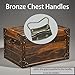 Runseaway 4PCS 4 Inch Bronze Metal Chest Handles, Toolbox Pull Ring Handle, Cabinet Door Handle, Heavy Duty Pull Handle for Toolbox Chest Case