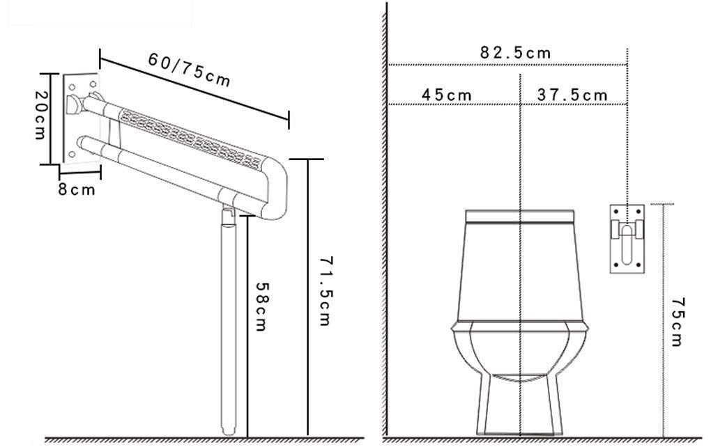 Barra de Seguridad para Ducha Resistente sin Plomo para bañera, Barras de Apoyo Plegables para baño, Barra de Seguridad abatible para baño con Agarre, Barra de Inodoro con Agarre antidesliza