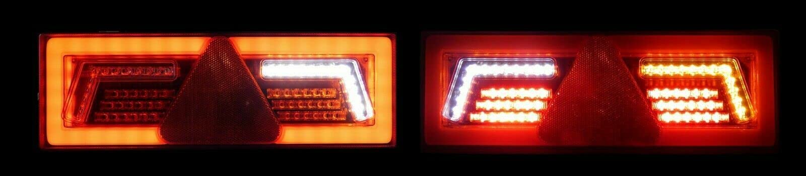 2 Luci Di Posizione Fanali Posteriori LED Sottili 12/24V Freccia Dinamica Per Il Telaio Posteriore Di Camion Rimorchio Furgoni Camper Autobus