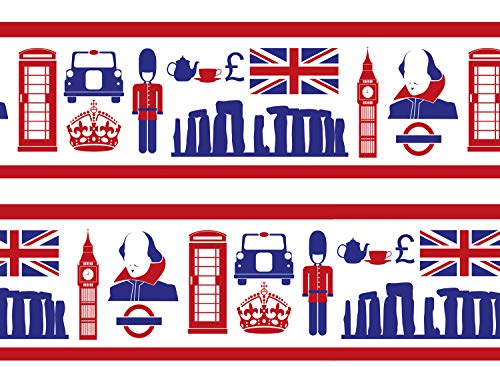 wandmotiv24 M0090 Frise murale en non-tissé Motif drapeau de Londres 260 cm de large