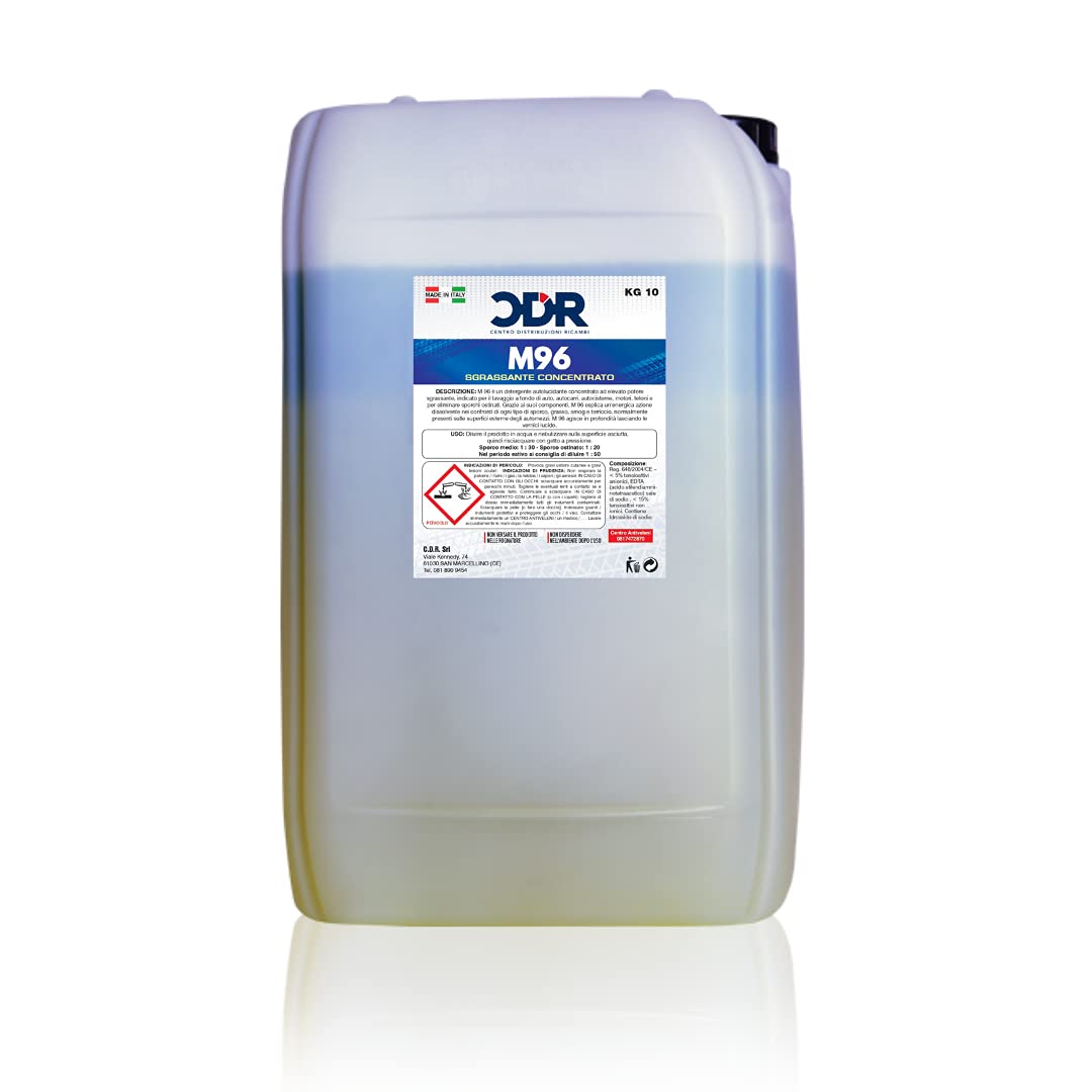 CDR Detergente M96 Professionale Sgrassante Concentrato Bicomponente-Bifase Doppia Azione 10kg Camion, Auto, Trattore