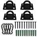 MANSHU Stainless Steel Ceiling Hooks, Ceiling Hooks Pad Eyes Plate Marine Hardware Hook with Screws.