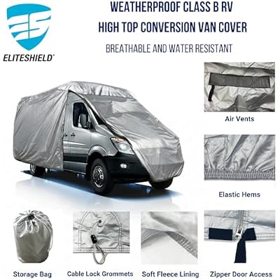 EliteShield ShieldAll Class B RV Cover, Waterproof Tear-Resistant Windproof Class B RV Motorhome Low Top/High Top Conversion Van Cover Trailer Camper Van Cover