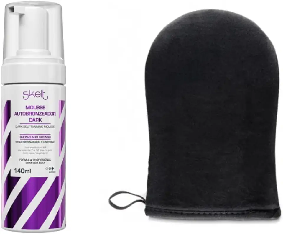 Kit Skelt Mousse Autobronzeador Dark Red Carpet + Luva