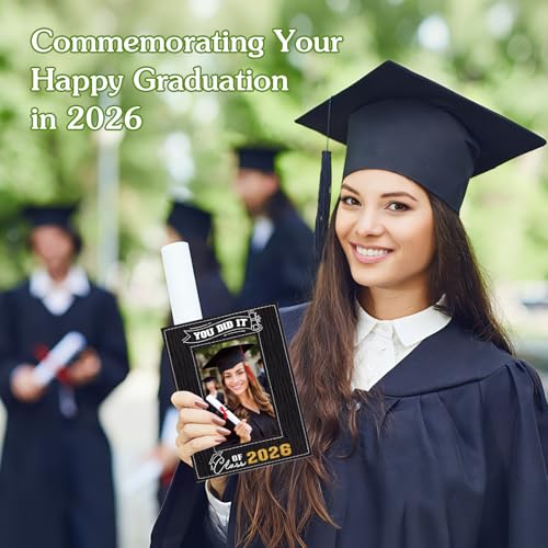 Image of FLYAB Class of 2026 Picture Frame - Graduation Gifts You Did It Portrait Photoframe for Women Men Wood- Special Display for a Treasured Graduation for College High School Pre-K Graduates