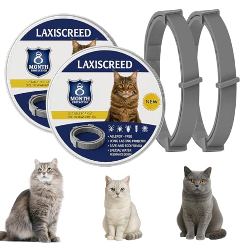 Katzenhalsband 2er-Pack – 16 Monate Schutz durch natürliche Öle, Verstellbar & Wasserfest, für EIN ungestörtes Wohlbefinden Ihrer Katze