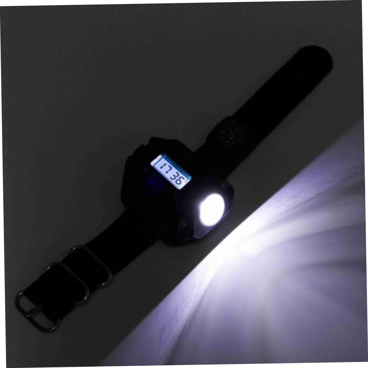 Kisangel 2stücke Outdoors Flashlight Watch Mit Wiederaufladbarer -ionen-batterie Verstellbares Nylonarmband Für Camping Und Nachteinsätze Schwarz