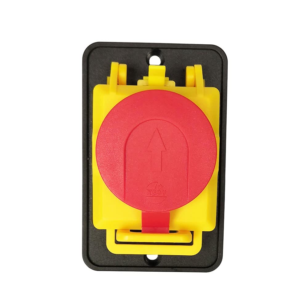 Elektromagnetischer Taster 250V 12A KJD22 Not-Aus-Druckknopfschalter – Wasserdicht, 250VAC, 12(10)A, Für Holzmaschinen