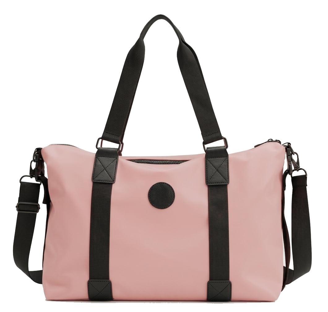WILDHORN Nylon Travel Duffle Bag for Women & Men | Stylish Weekender Handbag with Shoulder Strap | Lightweight Multipurpose Gym, Office & Overnight Bag (Pink)