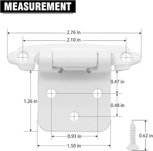 Miniatura 10 de Bisagras de puerta de gabinete de cocina superpuestas de 12 pulgada, paquete de 6 (3 pares) de latón dorado con cierre automático para puertas de