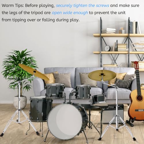 Youeon Cymbal Boom Stand Adjustable Height 30"-58", Double Braced Tripod Cymbal Straight Stand with Non-slip Rubber Feet for Mounting Crash, Ride, Splash Cymbals