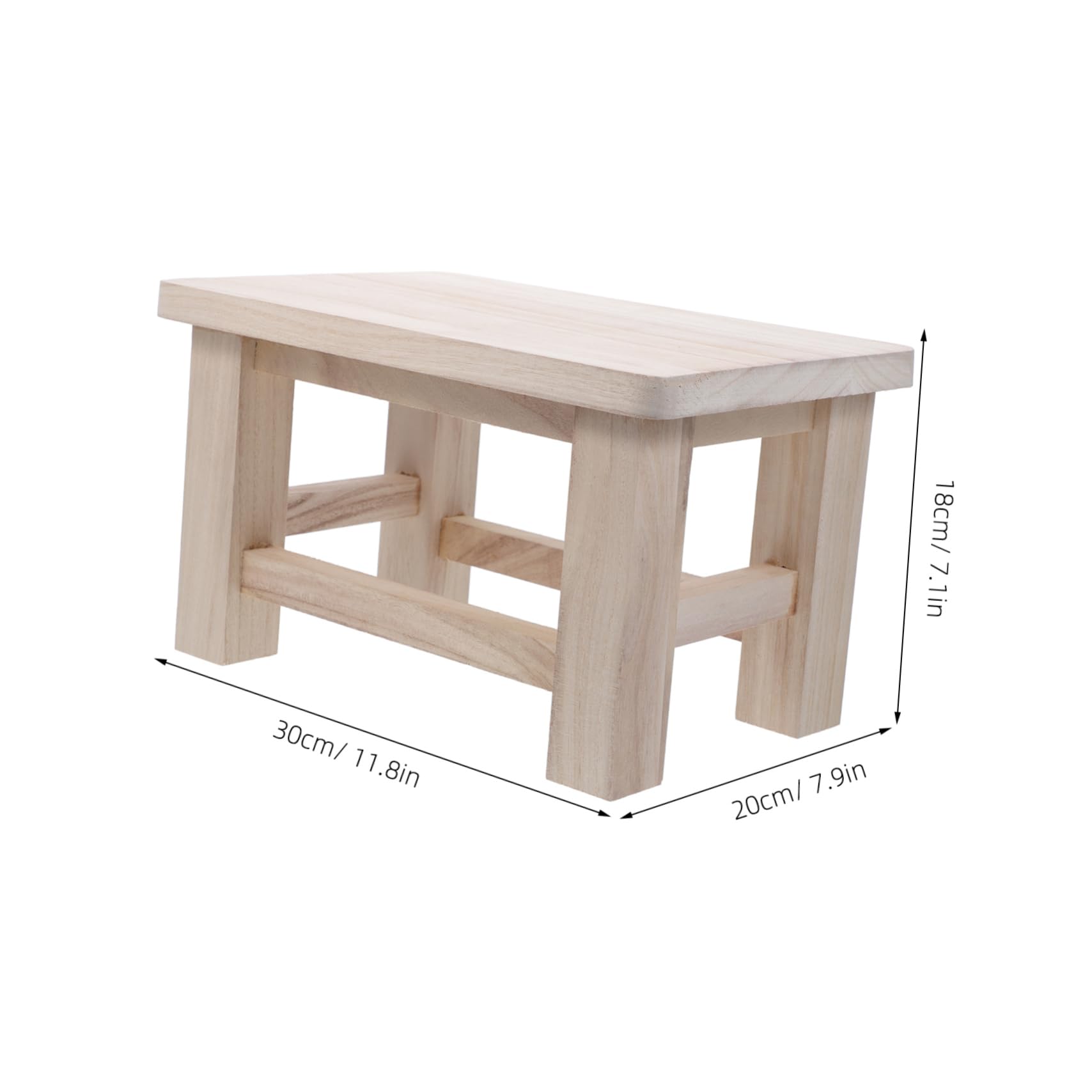 DECHOUS Elegant Natural Wooden Children's Stool Small Footrest for Dorm Change Shoe Bench