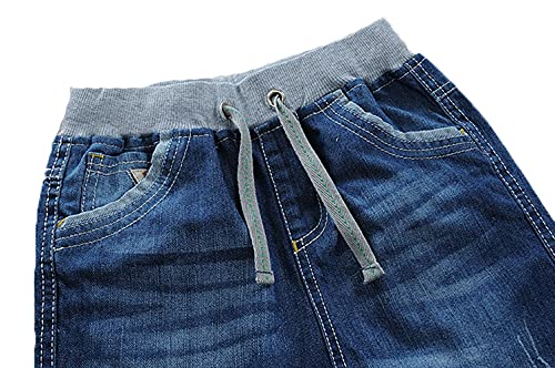 Boys Pull-On Jeans Kids Denim Pants Elastic Waist Casual Trousers Loose Fit Breathable Jeans3