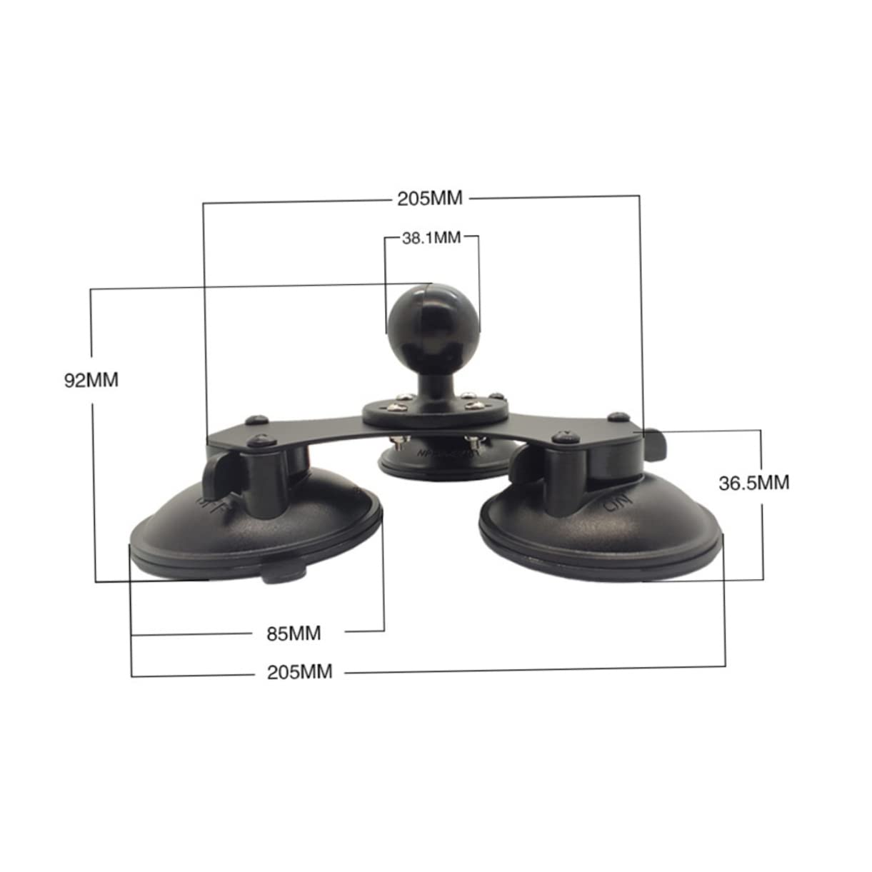 Soporte De Parabrisas Triple Ventosa Soporte De Ventosa Rotula Giratoria para Montaje De Succión Tablero De Instrumentos Compatible Accesorios De Cabezal Esferico