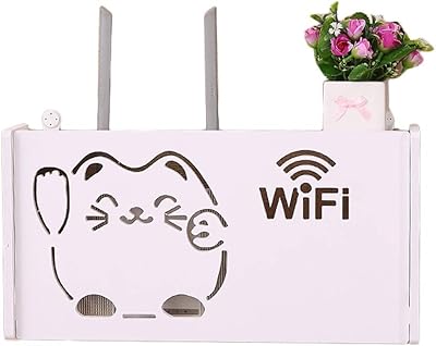 Amazon.com: Router Shelf Wall Mount WiFi Router Storage Box Modem Cable ...