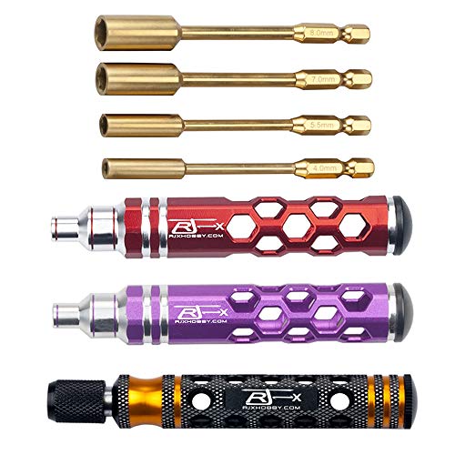 KINGDUO Rjx2884 4.0/5.5/7.0/8.0Mm 4 In1 Herramienta De Reparación De Destornillador De Tuerca para Modelos RC-Negro - imagen 3