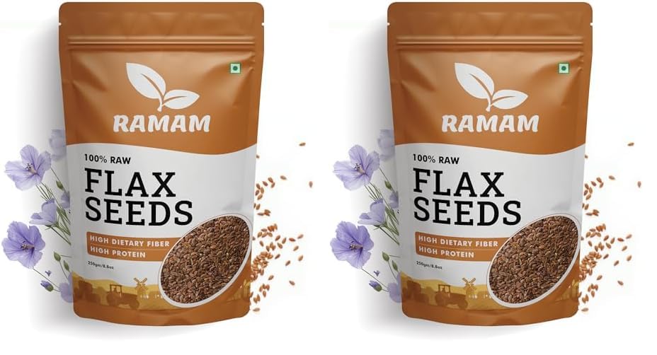 Image of Ramam Flax Seeds 250gm | Natural Raw Flax seeds for Eating | High Dietary Fiber | Rich in Magnesium |Helps in Manage Blood sugar levels & Heart Health | Helps in Hair Growth| Alsi Seeds- 250gm