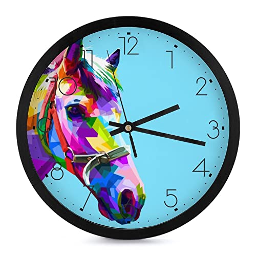 Pendule murale silencieuse cheval moderne, cadeau idéal maison - 2