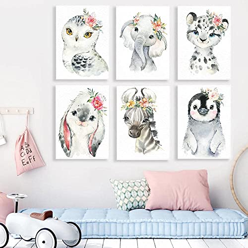 Image of 6 Pack Animal Cross Stitch Kits for Adults - Stamped Crossstitching Kits Preprinted 11 Count Cross-Stitch Kit for Beginner, 11CT Prestamped Easy Pattern Needlepoint Kits Crafts for Decor 9.8x13.8inch