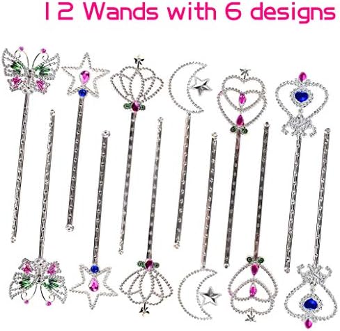 Nunki Toy Jewelry Toy,72 Pieces Princess Pretend Jewelry Toy Playset,Assorted Jewelry Dress Up Costume Toy Rings,Crowns,Wands Toys for Girls Princess Party Favors
