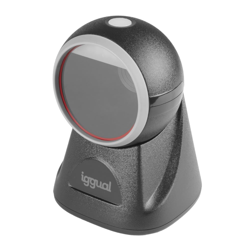 iggual-Lector de Códigos de Barras Sobremesa 2D USB – Escáner Automático con Sensor CMOS, Escáner de Sobremesa Manos Libres- - 200esc/seg. para Tiendas, Supermercados, Farmacias etc.…