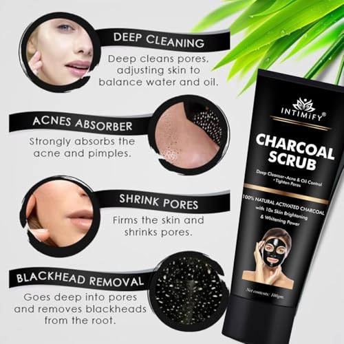 Image of INTIMIFY Charcoal Peel Off Mask | Removes Blackheads and Whiteheads | Tan Removal & Anti Pollution | For Men & Women (100 gm)
